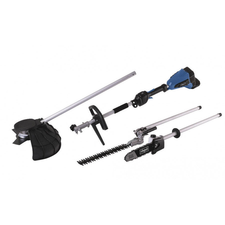 Scheppach 40V Cordless Multi-Tool System: Trimmer, Cutter, Hedge Trimmer, Pole Pruner
